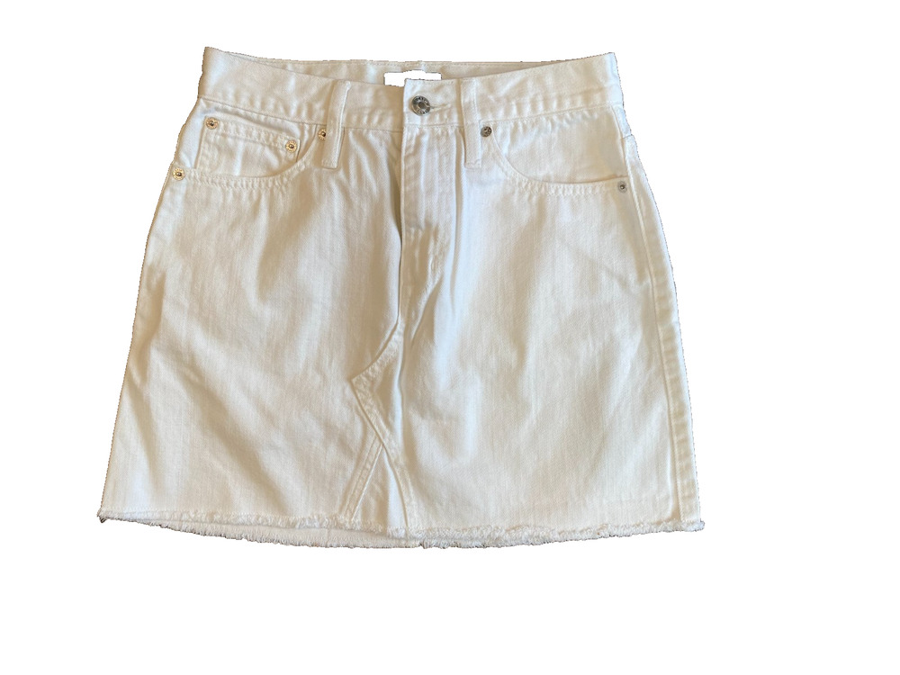 J Crew Skirt Womens Size 26 White Denim Summer Nautical Preppy Vacation Casual